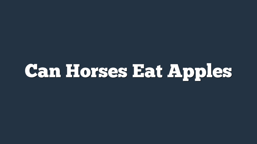 Can Horses Eat Apples