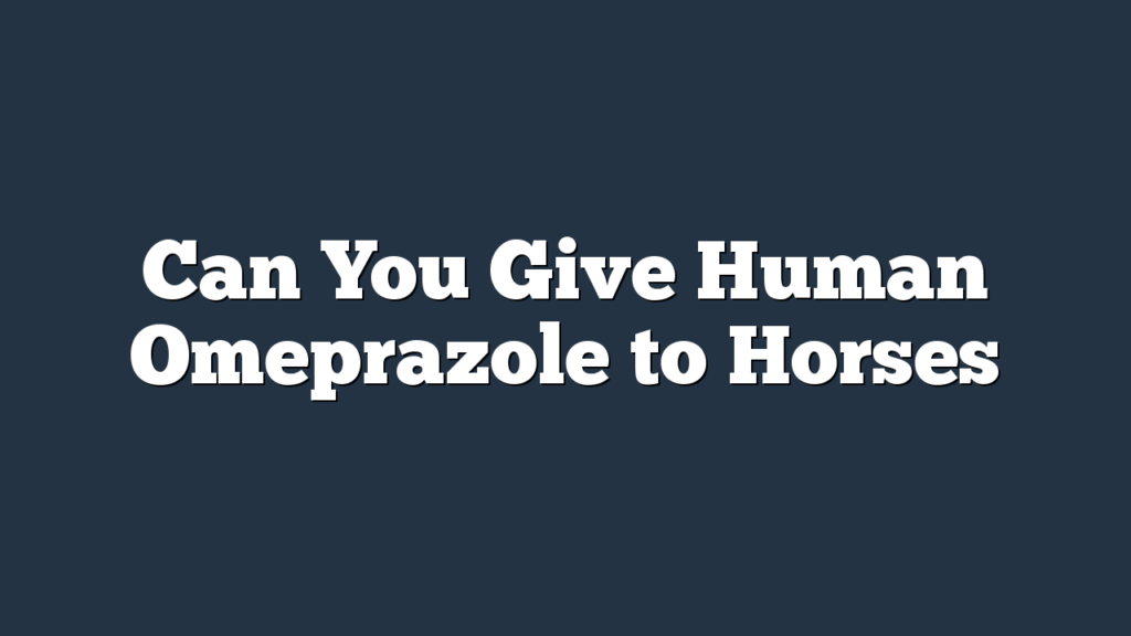 Can You Give Human Omeprazole to Horses
