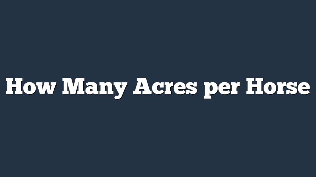 How Many Acres per Horse