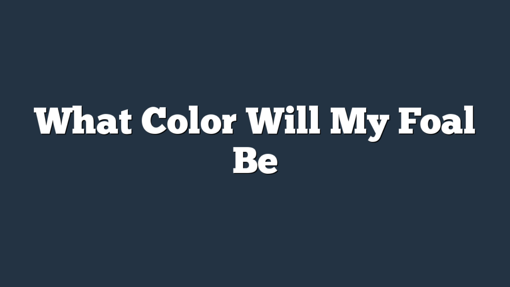 what-color-will-my-foal-be-experts-insights